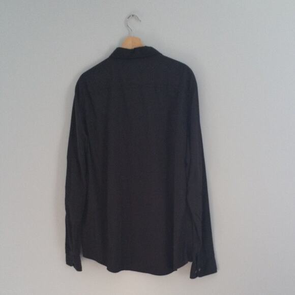 William Rast Men's Black Cotton Pleated Button Down Shirt Size XXL - Picture 2 of 7